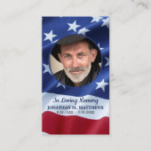 米国国旗の記念写真葬式祈りの言葉カード コーリングカード (正面)