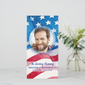 米国国旗の記念祈りの言葉写真葬式ブックマーク (スタンド正面)