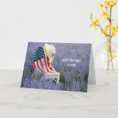 米国国旗の誕生日 カード (黄色い花)
