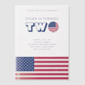 米国国旗の誕生日 ベラム紙招待状 (正面)