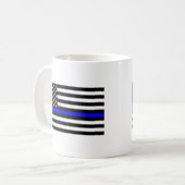 – 米国国旗の警察の細い青い線 コーヒーマグカップ (正面左)