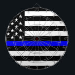 – 米国国旗の警察の細い青い線 ダーツボード<br><div class="desc">– 米国 – 警察の細いブルーラインアメリカ国旗。アメリカの細い線、旗、法律、警官、警官、警官、州</div>