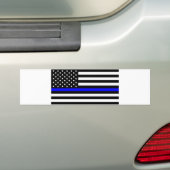 – 米国国旗の警察の細い青い線 バンパーステッカー (車上)
