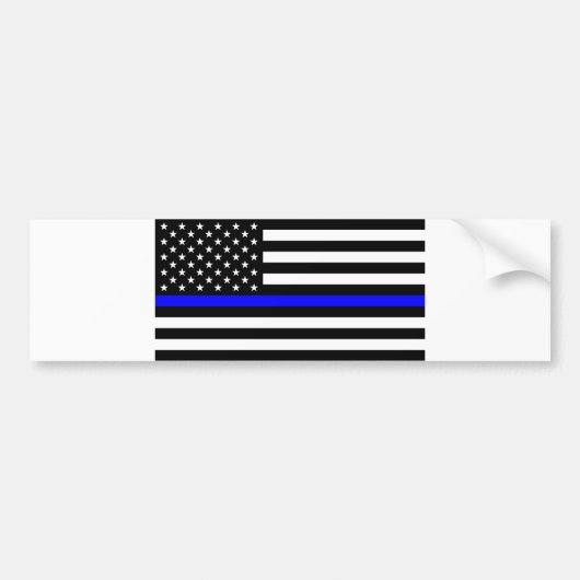 – 米国国旗の警察の細い青い線 バンパーステッカー (正面)