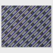  – 米国国旗の警察の細い青い線 ラッピングペーパー (フラット)