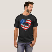米国国旗の象7月4日 Tシャツ (正面フル)