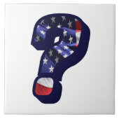 米国国旗の質問マークLGフォトセラミックタイル タイル (正面)