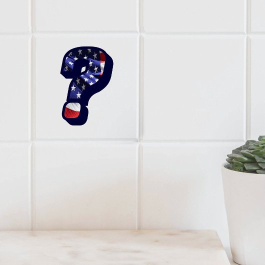 米国国旗の質問マークLGフォトセラミックタイル タイル
