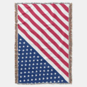 米国国旗の赤いホワイトスターズストライプブランケット スローブランケット (正面縦)