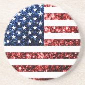 米国国旗の赤い青いきらめきグリッター コースター (正面)