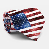 米国国旗の赤い青いきらめきグリッター ネクタイ (ロール)