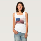 米国国旗の赤い青いきらめきグリッター プラスサイズTシャツ (正面フル)