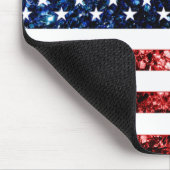 米国国旗の赤い青いきらめきグリッター マウスパッド (コーナー)