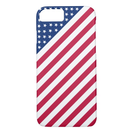 米国国旗の赤い青の白いストライプ星iPhone 7ケース Case-Mate iPhoneケース (裏面)