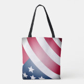 米国国旗の赤と白ストライプの、星（青） トートバッグ (裏面)