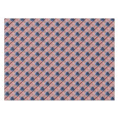 米国国旗の赤と青のきらめきグリッターパターン テーブルクロス (正面(横))