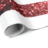 米国国旗の赤と青のキラキラのグリッター ラッピングペーパー (ロールコーナー)