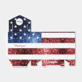 米国国旗の赤と青のスパークルグリッターモノグラム フェイバーボックス (折り畳みなし)