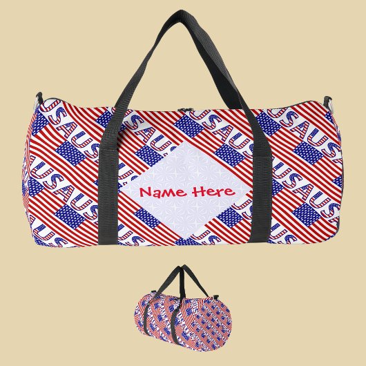 米国国旗の赤の個人設定 ダッフルバッグ