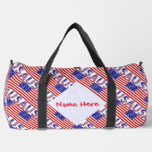 米国国旗の赤の個人設定 ダッフルバッグ (正面)