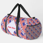 米国国旗の赤の個人設定 ダッフルバッグ (右コーナー)