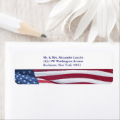 米国国旗の赤白と青の住所 シール (インサイチュ)