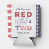 米国国旗の赤白と2歳の誕生日パーティーのお気に入り 缶クーラー (裏面)