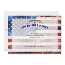 米国国旗の赤白青がグリッターを7月4日