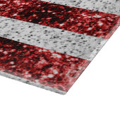 米国国旗の赤白青のきらめきグリッター カッティングボード (角)