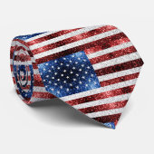 米国国旗の赤白青のきらめきグリッター ネクタイ (ロール)