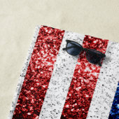 米国国旗の赤白青のきらめきグリッター ビーチタオル (インサイチュ)