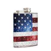 米国国旗の赤白青のきらめきグリッター フラスク (右)