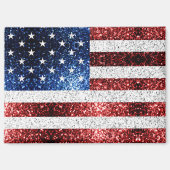 米国国旗の赤白青のきらめきグリッター マグネット (正面)