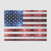 米国国旗の赤白青のきらめきグリッター 薄葉紙 (正面)