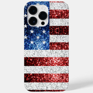 米国国旗の赤白青のきらめきグリッター Case-Mate iPhone 14 PRO MAXケース