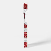 米国国旗の赤白青のきらめきグリッター iPhoneケース (左側面)