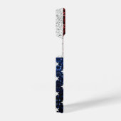 米国国旗の赤白青のきらめきグリッター iPhoneケース (右側面)