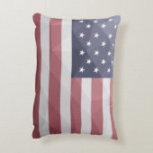 米国国旗の赤白青アメリカ幾何学的メッシュ アクセントクッション (裏面(縦))