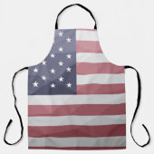 米国国旗の赤白青アメリカ幾何学的メッシュ エプロン (正面)