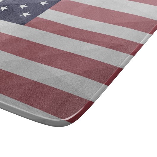 米国国旗の赤白青アメリカ幾何学的メッシュ カッティングボード (角)