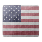 米国国旗の赤白青アメリカ幾何学的メッシュ カッティングボード (正面)
