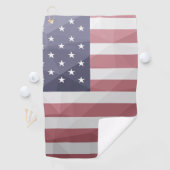米国国旗の赤白青アメリカ幾何学的メッシュ ゴルフタオル (インサイチュ)