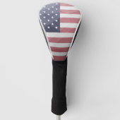 米国国旗の赤白青アメリカ幾何学的メッシュ ゴルフヘッドカバー (正面)