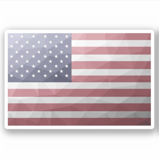 米国国旗の赤白青アメリカ幾何学的メッシュ シール (正面)