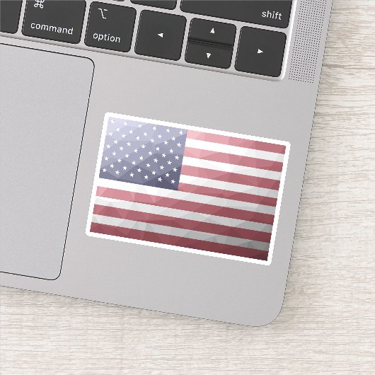 米国国旗の赤白青アメリカ幾何学的メッシュ シール (詳細)