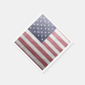 米国国旗の赤白青アメリカ幾何学的メッシュ スタンダードカクテルナプキン (角)