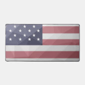 米国国旗の赤白青アメリカ幾何学的メッシュ デスクマット (正面)