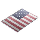 米国国旗の赤白青アメリカ幾何学的メッシュ ノートブック (左側)