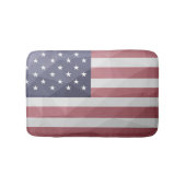 米国国旗の赤白青アメリカ幾何学的メッシュ バスマット (正面)