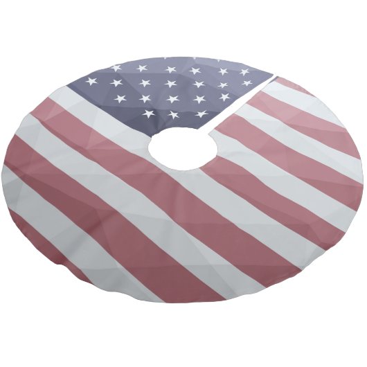 米国国旗の赤白青アメリカ幾何学的メッシュ ブラッシュドポリエステルツリースカート (アングル)